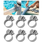 Kettion 6pcs 1-1/4" Plastic Hose Clamps for Summer Escape Adjustable Plastic Hose Clamps Leak-Proof for Securing Pool Connections & Connecting Pool Equipment Like Pump Filter Heater