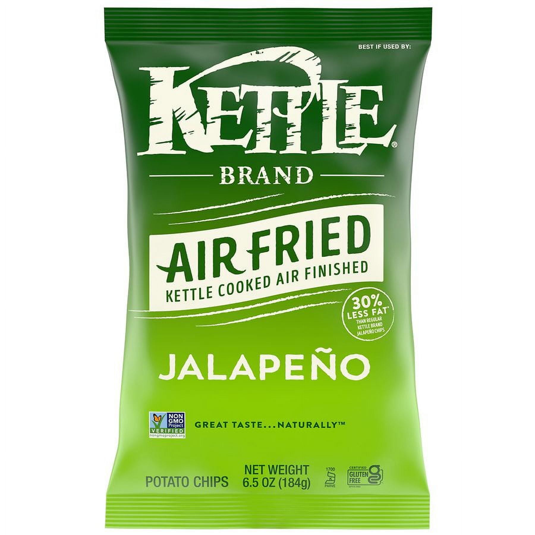 Kettle Brand Air Fried Kettle Potato Chips Jalapeno 6.5 oz Pack of 2