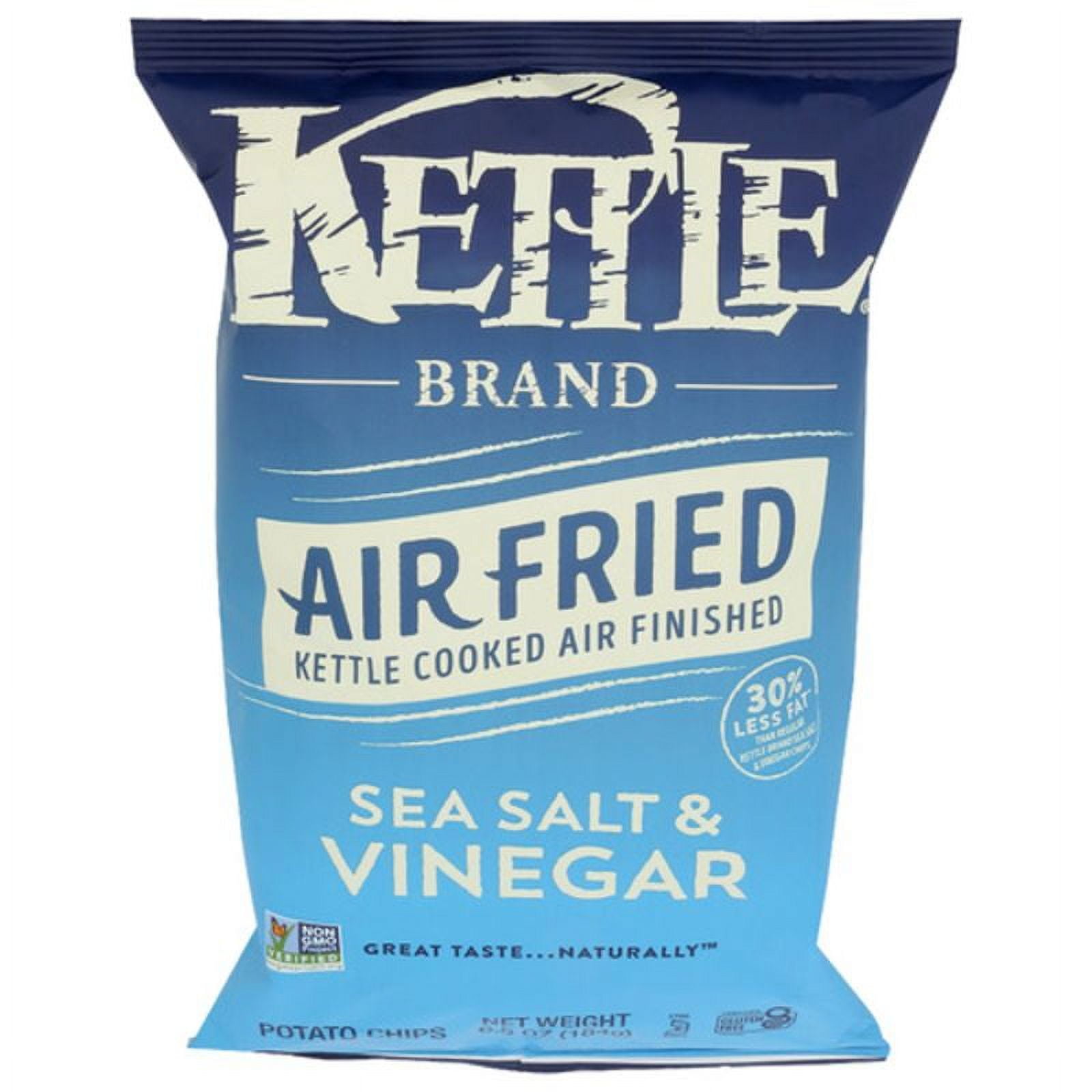 Kettle Brand Air Fried Kettle Potato Chips Sea Salt and Vinegar 6.5 oz Pack of 2