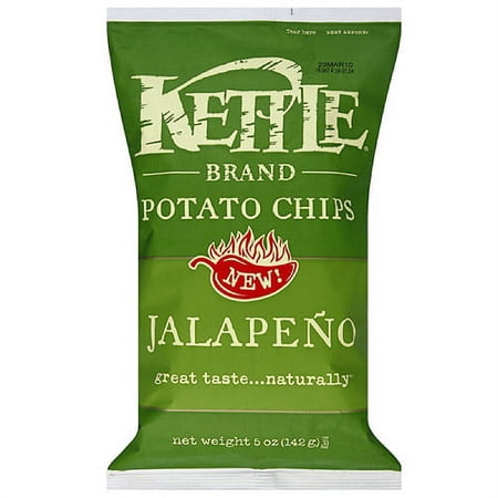 Kettle Brand Hot Jalapeno Potato Chips, 5 oz (Pack of 15)