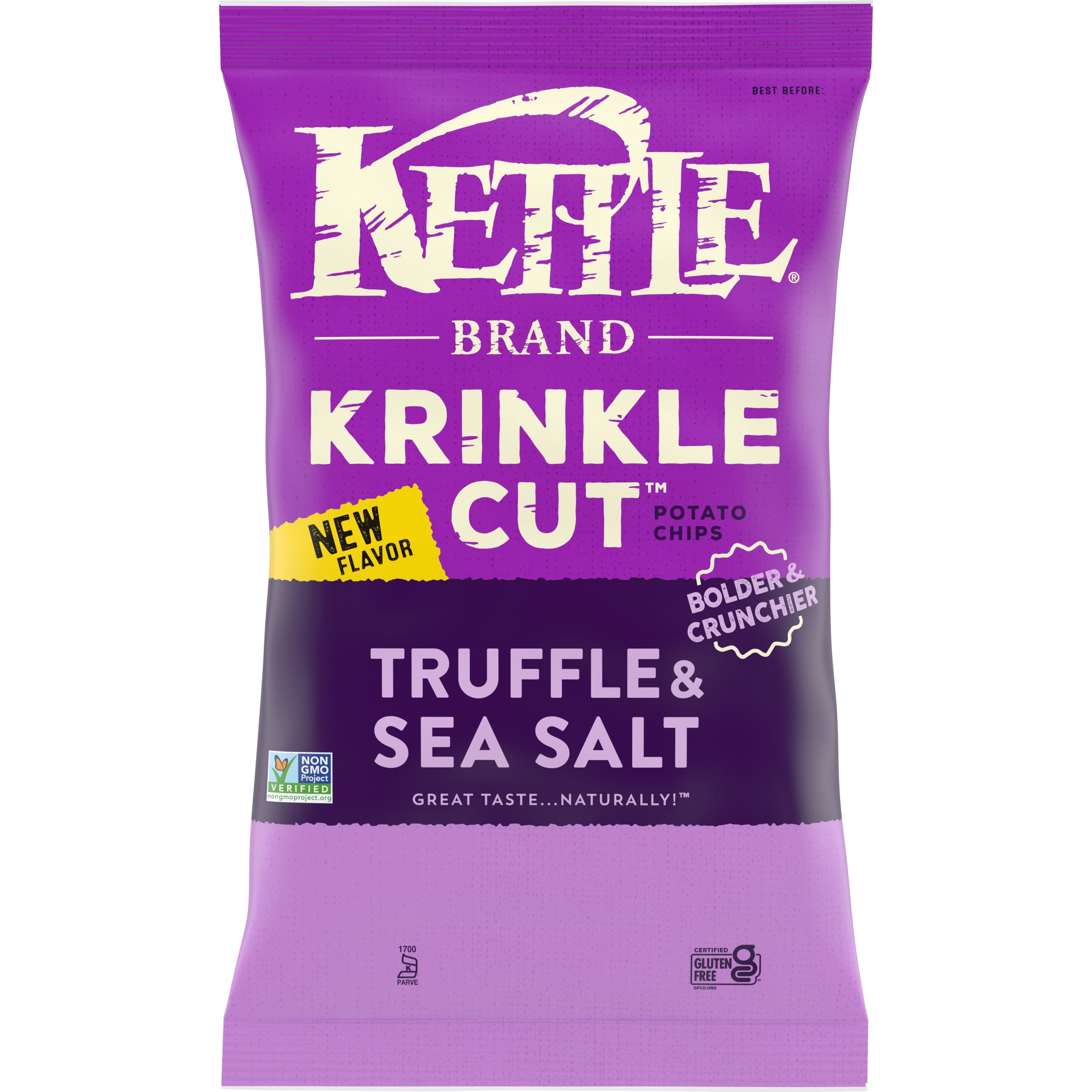 Kettle Brand Krinkle Cut Truffle and Sea Salt Potato Chips, 3-Pack 7.5 oz. Bags
