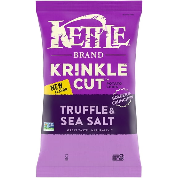 Kettle Brand Krinkle Cut Truffle and Sea Salt Potato Chips, 4-Pack 7.5 oz. Bags