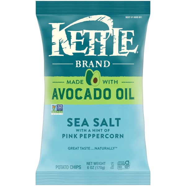 Kettle Brand Avocado Oil Sea Salt and Pink Peppercorn Potato Chips- 6 oz Bag