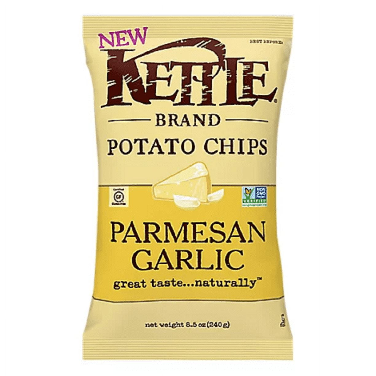 Kettle Brand Parmesan Garlic Potato Chips, 5 OZ (Pack of 15)