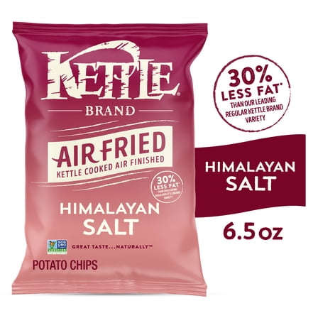 Kettle Brand Potato Chips, Air Fried Himalayan Salt Kettle Chips, 6.5 oz Bag