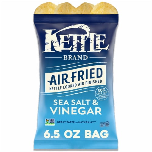 Kettle Brand Potato Chips Air Fried Sea Salt \u0026 Vinegar Kettle Chips 6.5 oz - Pack of 2