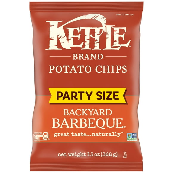 Kettle Brand Potato Chips, Backyard Barbeque Kettle Chips, Party Size, 13 oz