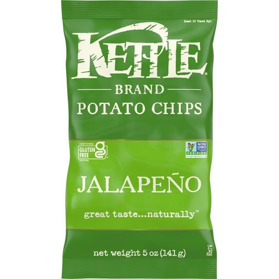 Kettle Brand Potato Chips, Jalapeno Kettle Chips, 5 oz