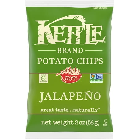 Kettle Brand Potato Chips, Jalapeno Kettle Chips, Snack Bag, 2 oz