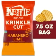 Kettle Brand Potato Chips, Krinkle Cut, Habanero Lime Kettle Chips, 7.5 oz