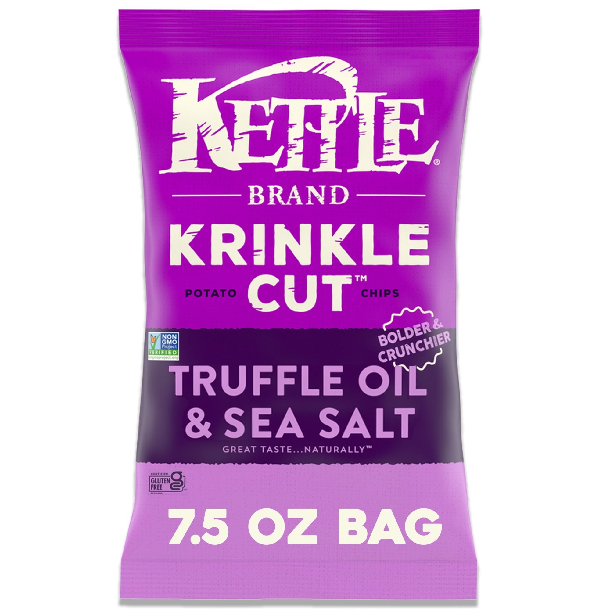 Kettle Brand Potato Chips, Krinkle Cut, Truffle Oil & Sea Salt Kettle