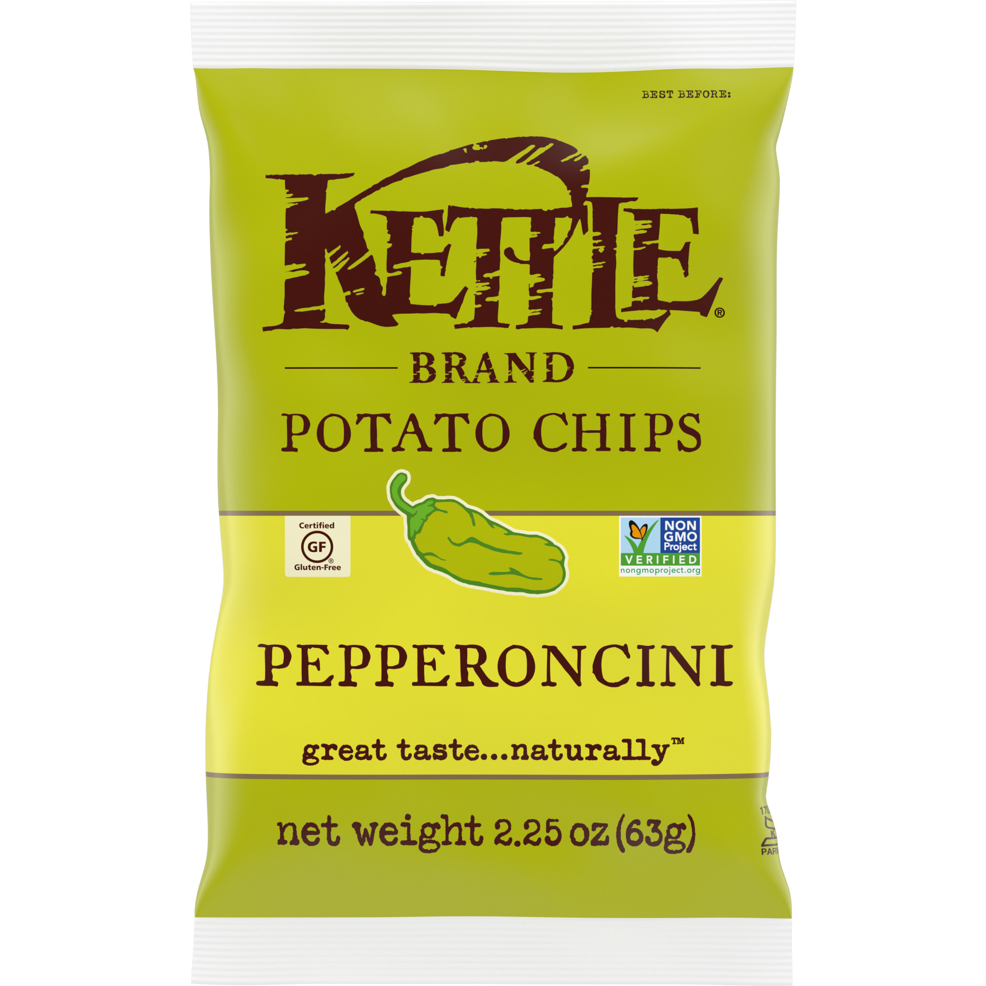 Kettle Brand Potato Chips, Pepperoncini Kettle Chips, 2.25 oz