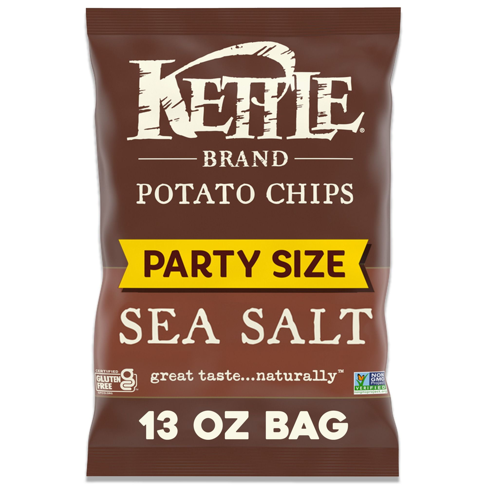 Kettle Brand Potato Chips, Sea Salt Kettle Chips, Party Size, 13 oz