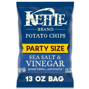 Kettle Brand Potato Chips, Sea Salt & Vinegar Kettle Chips, Party Size, 13 oz