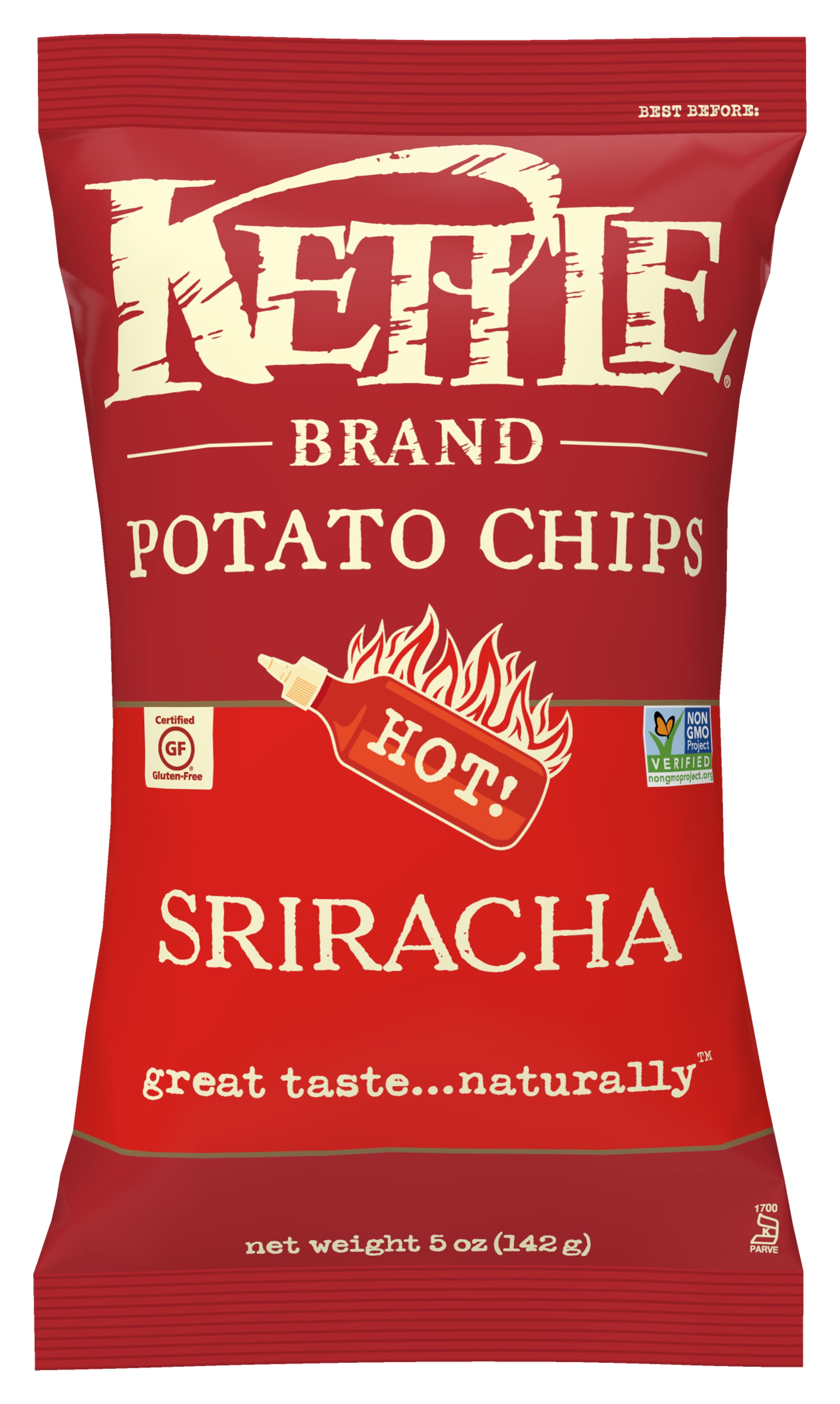 Kettle Brand Potato Chips, Sriracha, 5 Oz