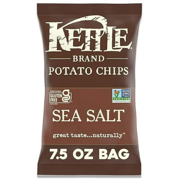 Kettle Brand Sea Salt Kettle Potato Chips, Gluten-Free, Non-GMO, 7.5 oz Bag