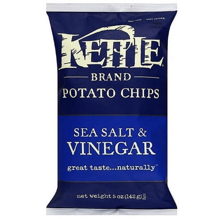 Kettle Brand Sea Salt & Vinegar Potato Chips, 5 oz (Pack of 15)