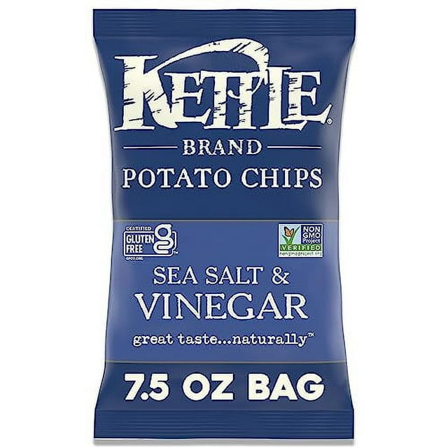 Kettle Brand Sea Salt and Vinegar Kettle Potato Chips, GlutenFree, Non