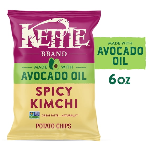 Kettle Brand Made with Avocado Oil Spicy Kimchi Potato Chips, 6 oz Bag