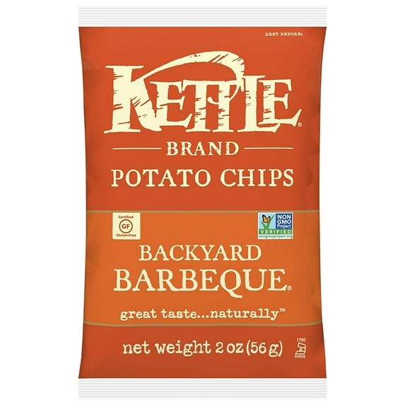 Kettle Chip Backyard BBQ, 2 oz (Pack of 6) – Smoky, Tangy Flavor Explosion