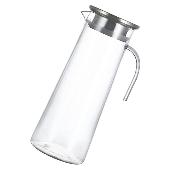 ifundom Plated Silver Acrylic Pitcher with Lid Large Capacity Kitchen Beverage Container for Home and Office