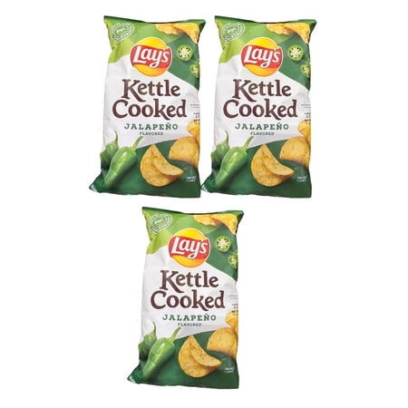 Kettle Cooked Jalapeno Flavored Potato Chips, 8 oz (Pack of 3)