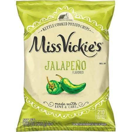 Kettle Cooked Potato Chips by Miss Vickie's Value Pack Bundled by SUPERDEALS | 1.375 Oz Bag | Jalapeno | Pack of 30 with mystery bonus gift