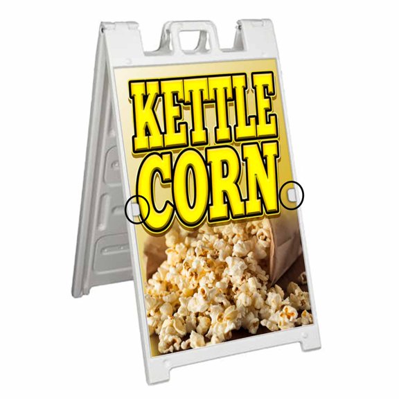 Kettle Corn (24" X 36") Deluxe A-Frame Signicade, Includes 2 Removable Panels & Stand