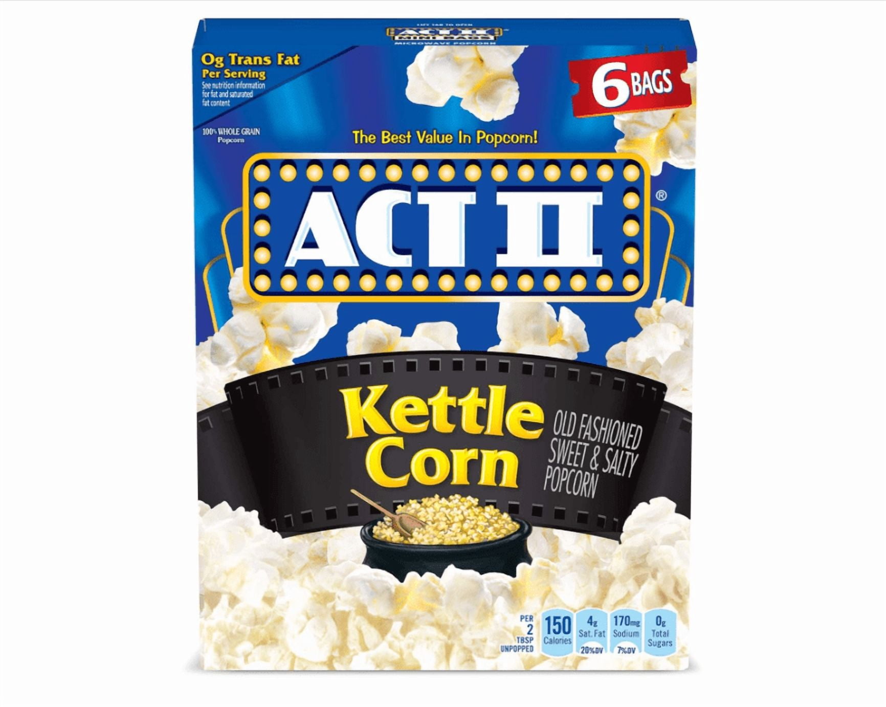 MICRODIET CORN ２箱(7×2) PACKS Kettle Corn Microwave Popcorn, 2.75 oz., 6-Count (Pack of 6