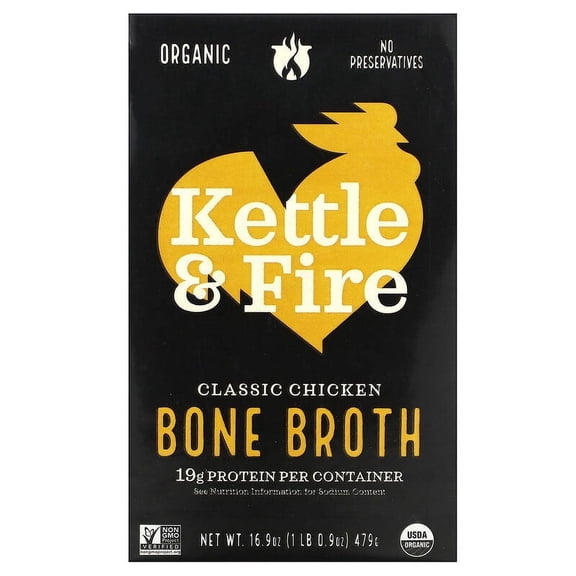 Kettle & Fire Bone Broth Chicken 16.2 fl oz Pack of 4