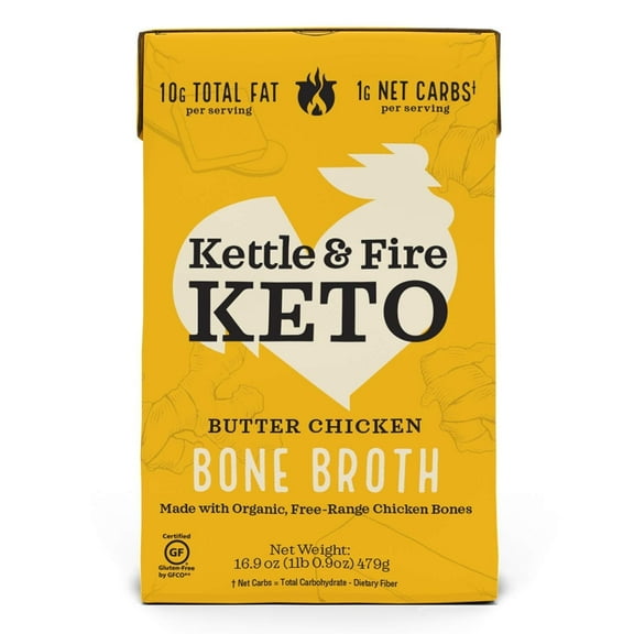 Kettle & Fire Bone Broth Keto Butter Chicken 16.9 oz Pack of 3