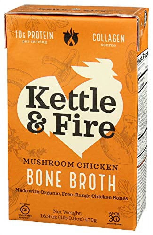 Kettle & Fire Bone Broth Mushroom Chicken 16.2 oz Pack of 3