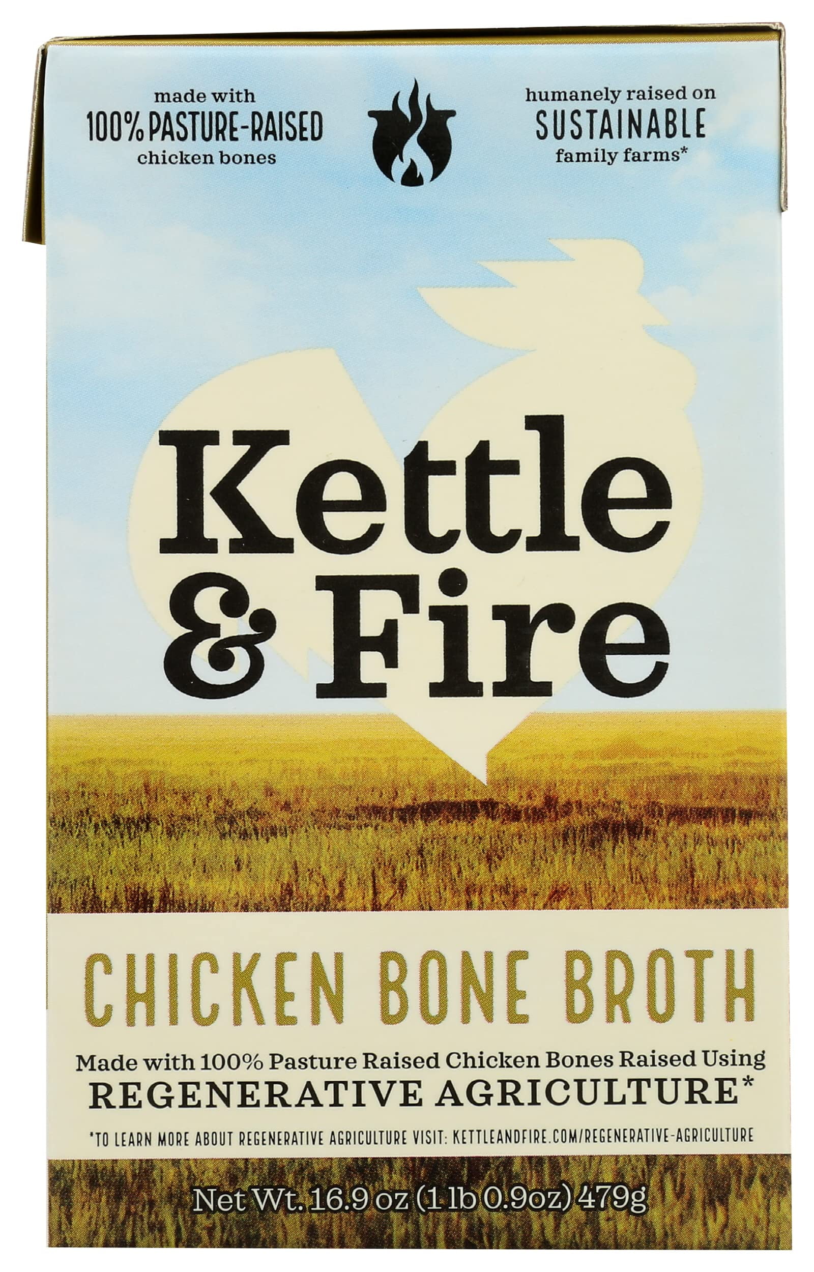 Kettle & Fire Chicken Bone Broth, Regenerative Agriculture, 100 PastureRaised, Whole30, Gluten