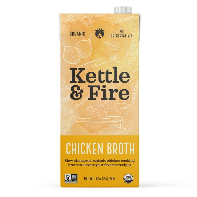 Kettle & Fire Chicken Cooking Broth Made With Organic Chicken Bones, 32