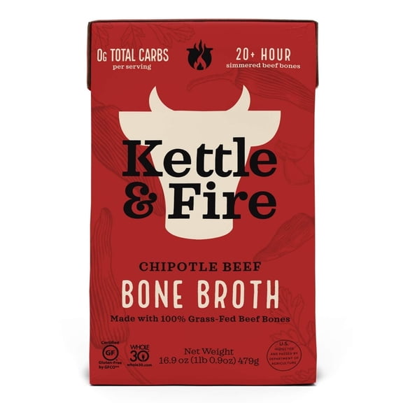 Kettle & Fire Chipolte Beef Bone Broth 16.9 oz Pack of 2
