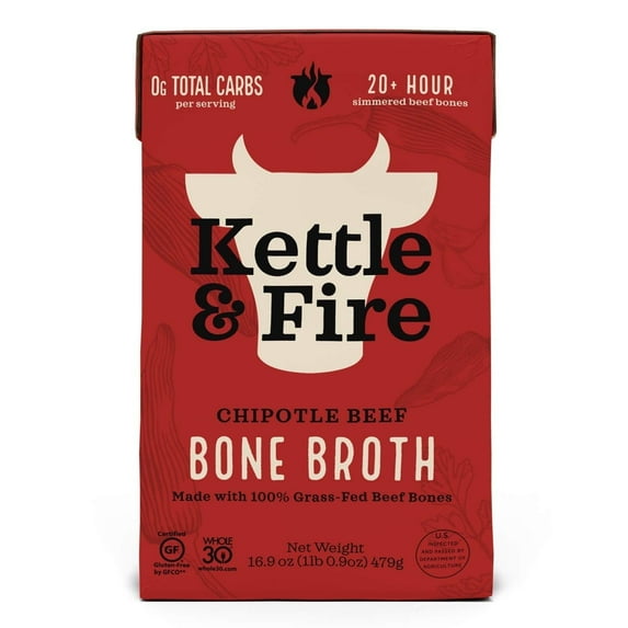 Kettle & Fire Chipolte Beef Bone Broth 16.9 oz