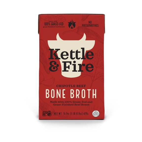 Kettle & Fire Chipotle Beef Bone Broth, Shelf-Stable, 16.9 oz