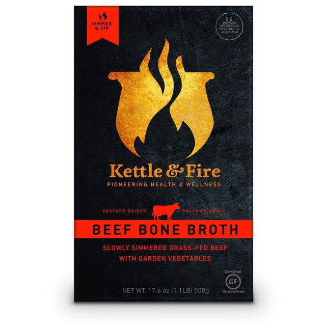 Kettle & Fire Grass Fed Beef Bone Broth, 17.6 Oz