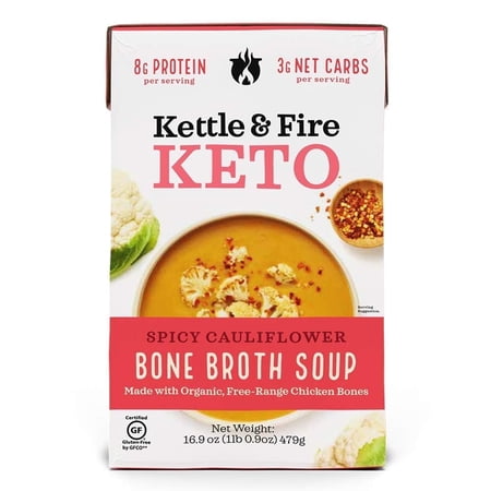 Kettle & Fire Keto Spicy Cauliflower Bone Broth Soup 16.9 oz