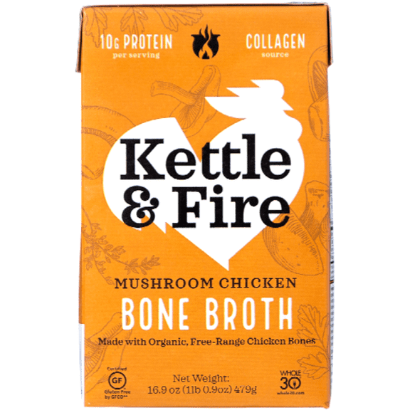 Kettle & Fire Mushroom Chicken Bone Broth 16.9 oz - Pack of 2