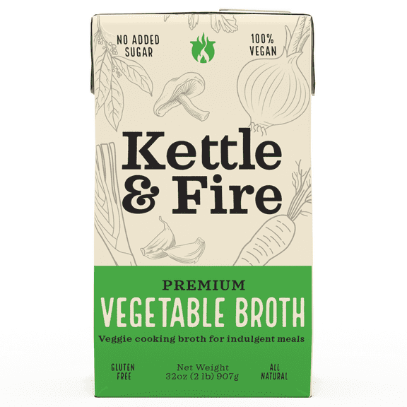 Kettle & Fire Organic Vegetable Cooking Broth, Shelf-Stable, 32 oz
