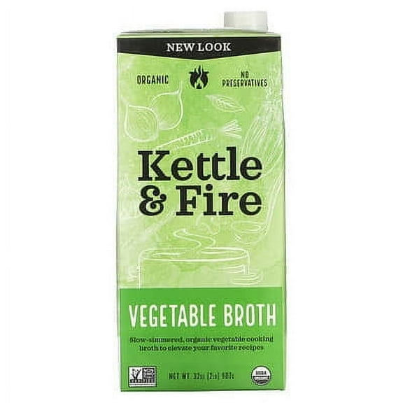 Kettle & Fire Premium Vegetable Cooking Broth 32 oz Pack of 2