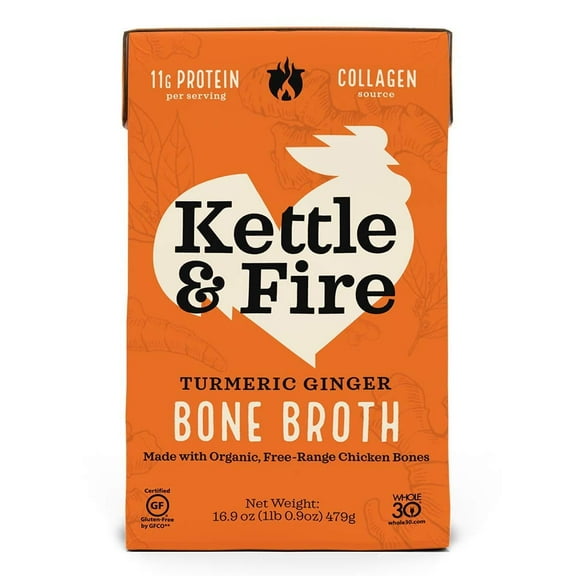 Kettle & Fire Turmeric Ginger Bone Both 16.9 oz Pack of 2