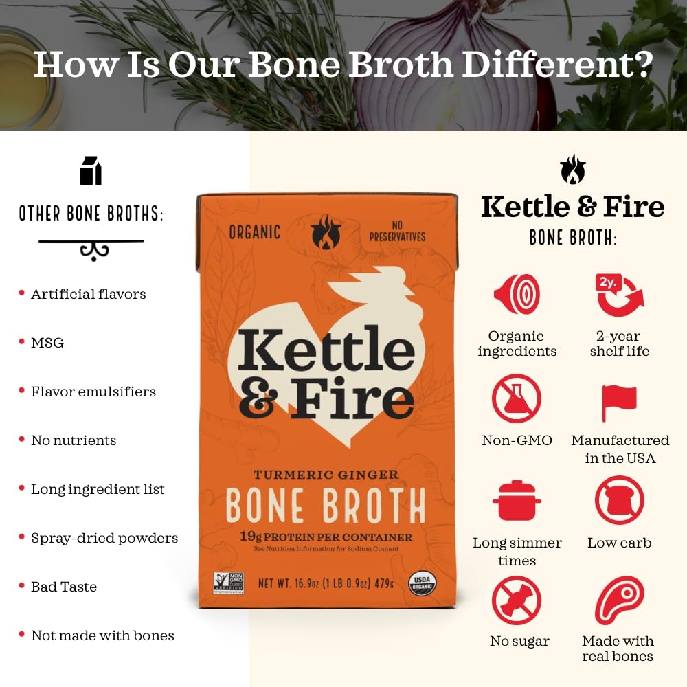 Kettle & Fire Turmeric Ginger Bone Both 16.9 oz