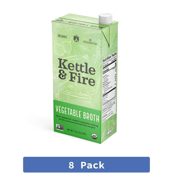 Kettle & Fire Vegetable Cooking Broth 32 oz (Pack Of 8)