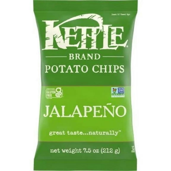 Kettle Foods 7.5 oz Jalapeno Potato Chips - Pack of 12