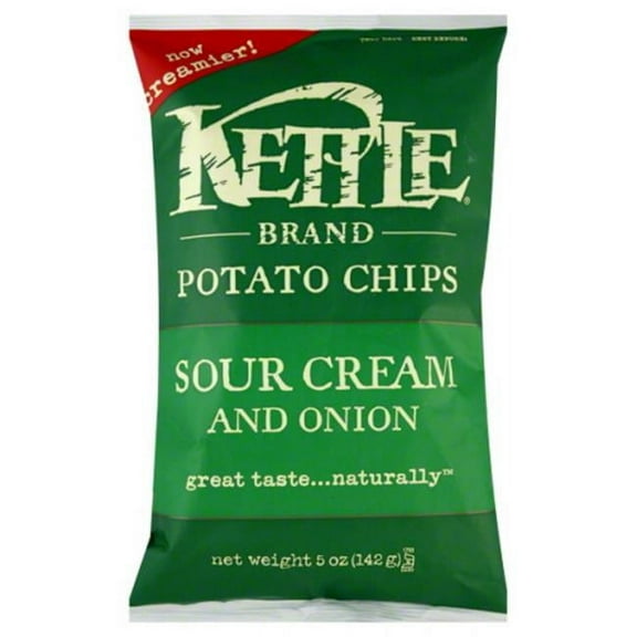 Kettle Foods Potato Chip Sour Cream & Onion, 5 oz - Case of 15
