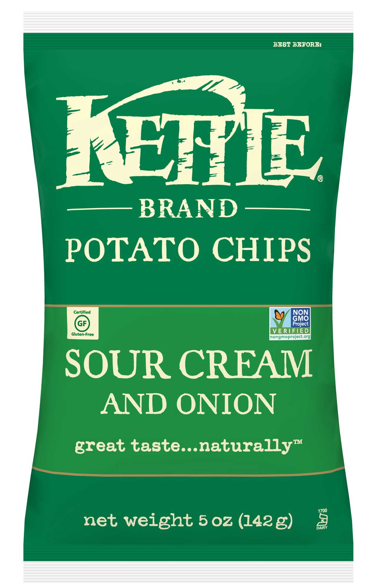 (Price/Case)Kettle Foods 800043 Kettle Potato Chip Sour Cream & Onion 5oz