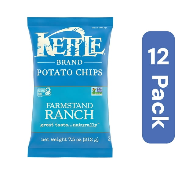 Kettle Foods Potato Chips Farmstand Ranch 7.5 oz (Pack Of 12)