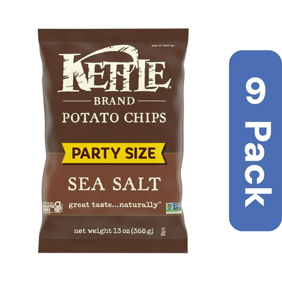 Kettle Foods Potato Chips Sea Salt 13 oz (Pack of 9)